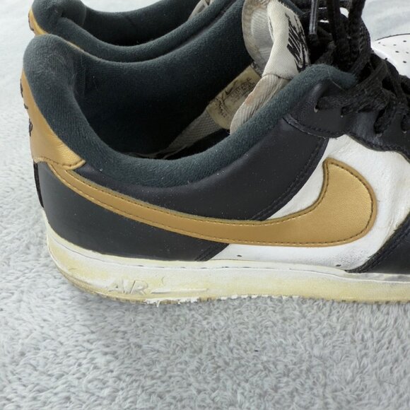 Nike Air Force 1 Low Black White Metallic Gold Men’s Size 9.5 US - CZ9189-001 - Picture 5 of 15